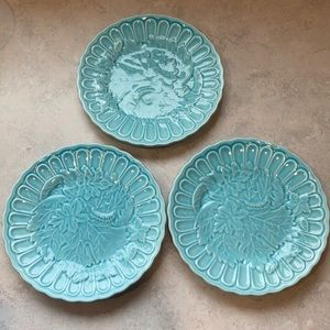 Set of 3 Haldon Group Majolica Plates 6.25 inch